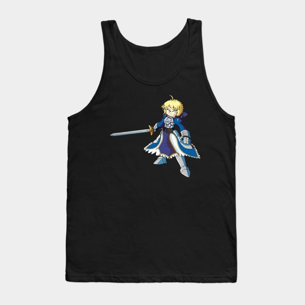 Artoria Pendragon (Saber) Chibi - Fate Tank Top by Lautidood